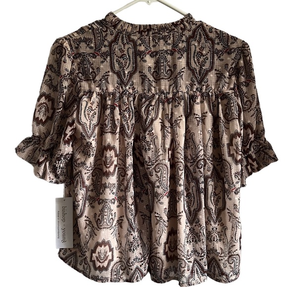 NWT Bishop + Young Sienna Blouse Size Small Bohemian Paisley Casual Indie - Picture 5 of 6